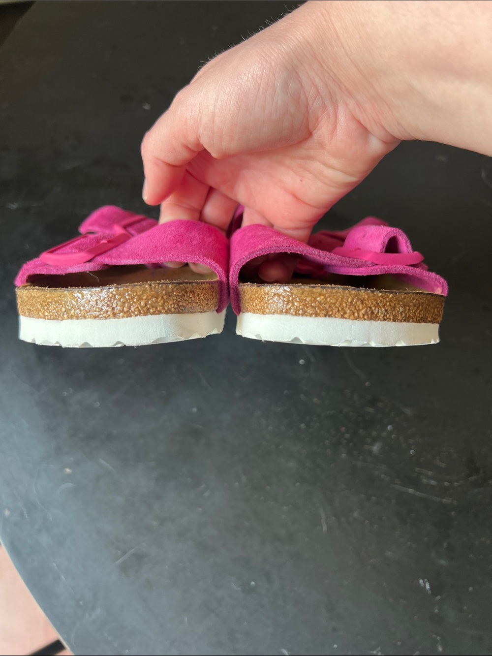 Birkenstock Arizona Sandals Magenta Fuchsia Size 40 Double Buckle Sandals - Picture 6 of 9
